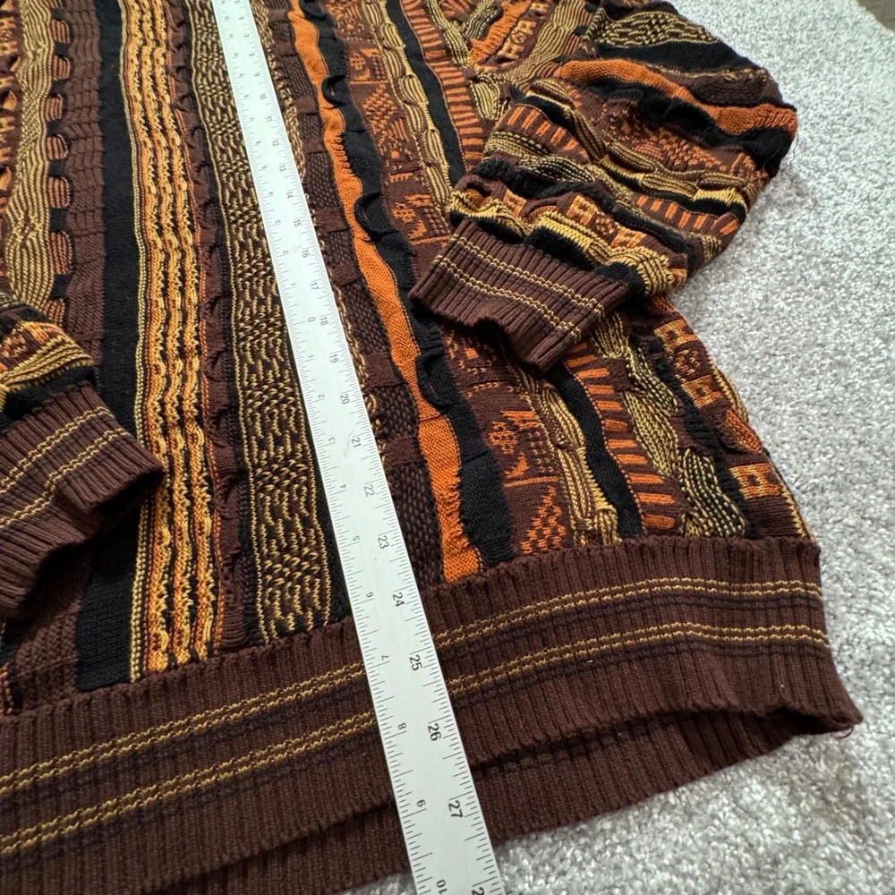 Cotton On Sweater Mens Large Coogi Style 3D Knit 100% Cotton 90s Retro Knit Y2K